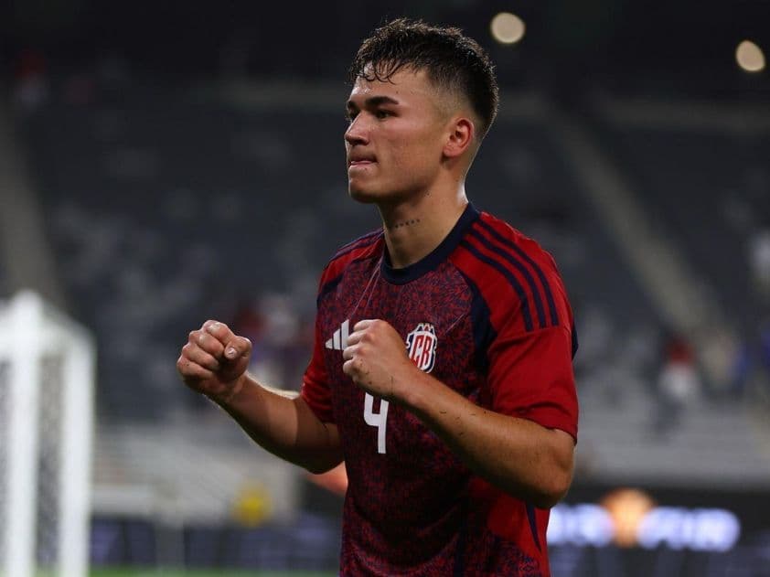 Cầu thủ Costa Rica ăn mừng bàn thắng trong trận đấu vòng loại World Cup 2026 khu vực Concacaf