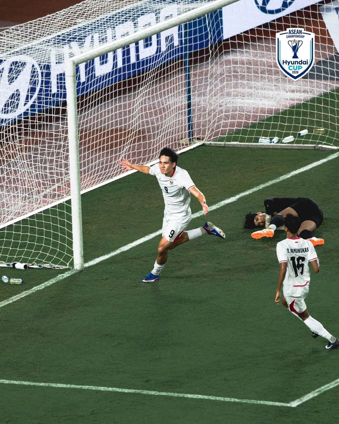 Cầu thủ Indonesia ăn mừng bàn thắng vào lưới đối thủ tại ASEAN Cup 2026