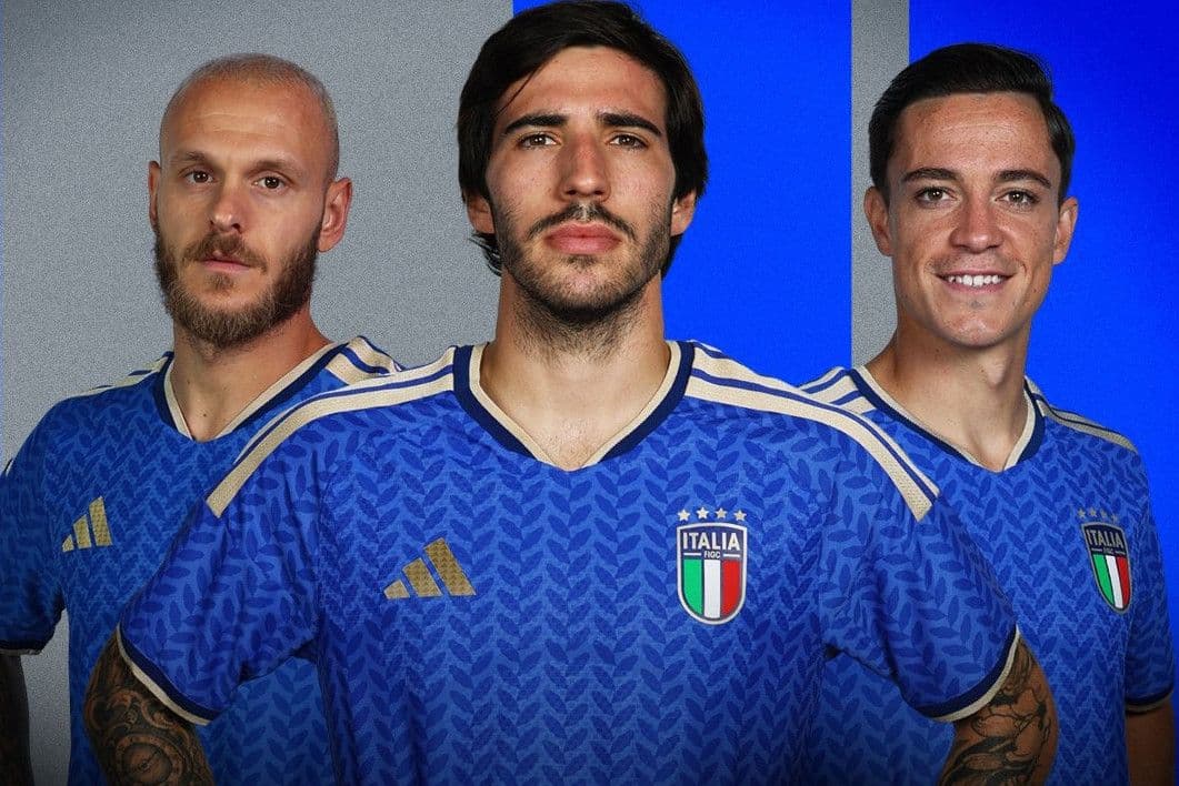Cầu thủ Italia Sandro Tonali thể hiện sự quyết tâm trong trận đấu play-off World Cup