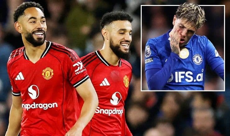 Cầu thủ Manchester United ăn mừng chiến thắng trước Chelsea, phản ánh kết quả trận đấu ảnh hưởng đến bảng xếp hạng