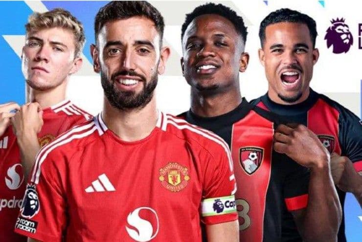 Cầu thủ Manchester United và Bournemouth đối đầu, biểu tượng cho trận đấu quan trọng.