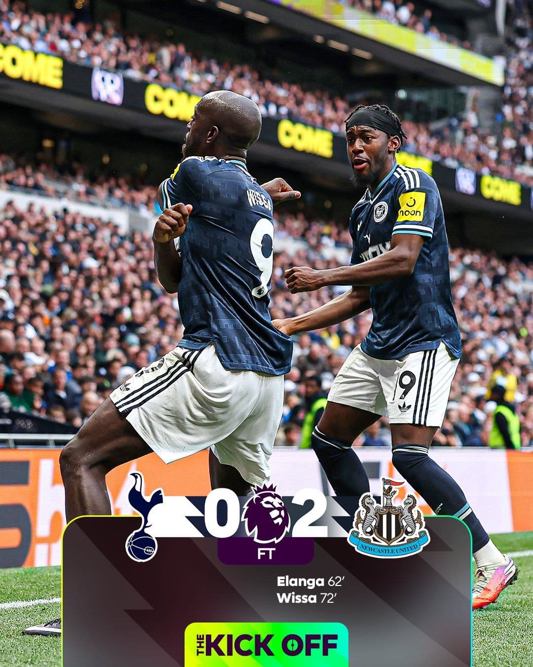 Cầu thủ Newcastle ăn mừng chiến thắng 2-0 trước Tottenham, thể hiện bản năng sinh tồn trong Ngoại hạng Anh