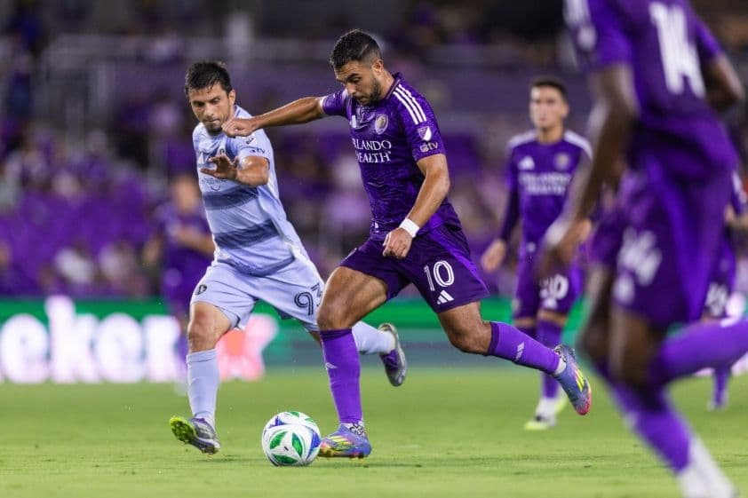 Cầu thủ Orlando City trong trận đấu bóng đá Leagues Cup