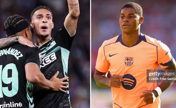 Cầu thủ Real Betis ăn mừng bàn thắng, thể hiện sự thăng hoa của đội bóng trong cuộc đua La Liga.