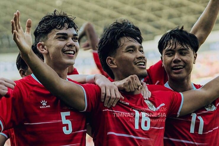Cầu thủ U19 Indonesia ăn mừng chiến thắng tại Giải U19 Đông Nam Á