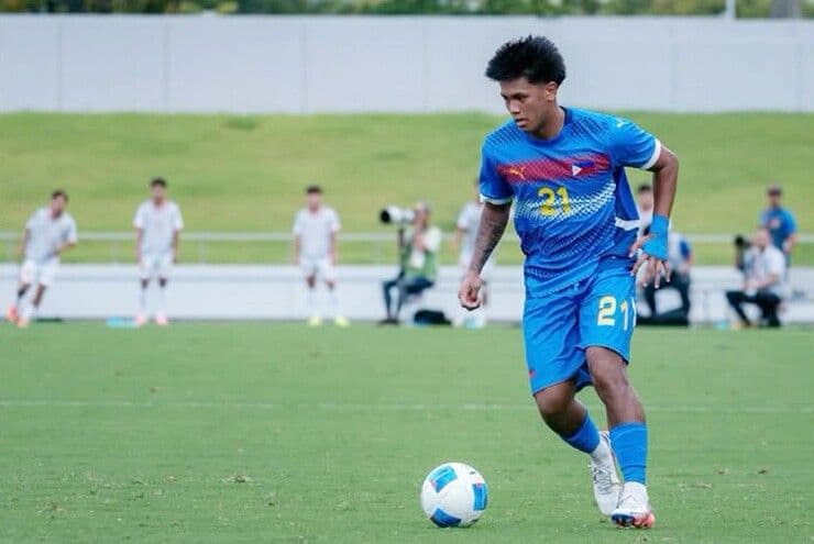Cầu thủ U23 Philippines trong trận đấu lịch sử tại ASIAD 2026