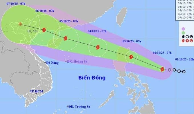 Dự báo hướng đi của áp thấp nhiệt đới hình thành bão Matmo, di chuyển qua Philippines vào Biển Đông.