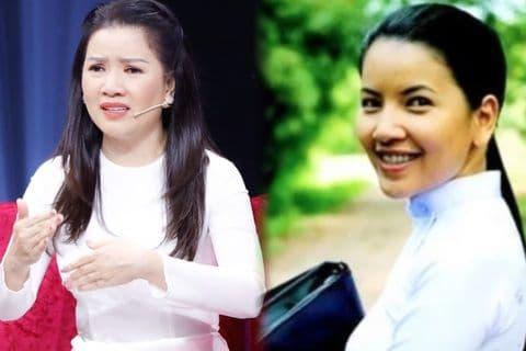 Diễn viên Ngọc Trinh thời trẻ trong phim Mùi ngò gai và khi trưởng thành trên sân khấu.