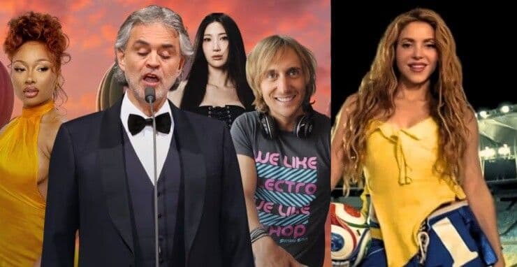 Dàn nghệ sĩ đa quốc gia như Andrea Bocelli, David Guetta, Megan Thee Stallion và Shakira trình diễn tại World Cup 2026