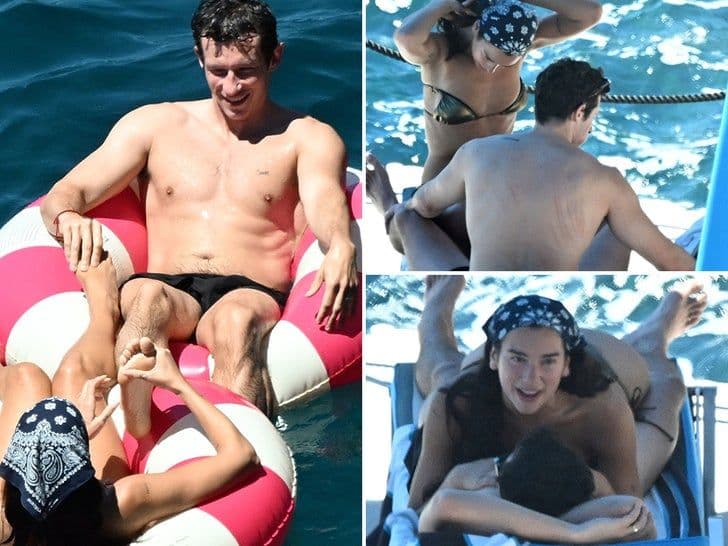 Dua Lipa và Callum Turner tình tứ trên du thuyền trong kỳ nghỉ, thể hiện tình yêu công khai.