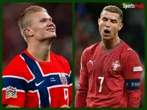 Erling Haaland và Cristiano Ronaldo, biểu tượng của sự chuyển giao thế hệ trong bóng đá.
