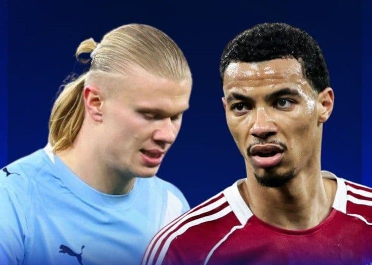 Erling Haaland và một cầu thủ khác, biểu tượng cho sự cạnh tranh gay gắt và giá trị của các ngôi sao lớn tại Ngoại Hạng Anh.