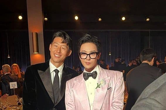 G-Dragon và Son Heung Min gặp gỡ tại LA, tượng trưng cho sự giao thoa văn hóa và tầm ảnh hưởng toàn cầu của các nghệ sĩ Hàn Quốc.