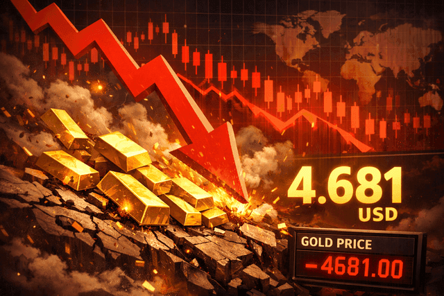 Giá vàng thế giới lao dốc mạnh mẽ, thể hiện sự sụt giảm gần 1.000 USD và tâm lý thị trường hoảng loạn.