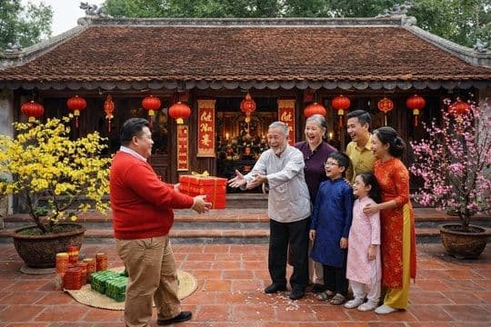 Gia đình Việt sum vầy chúc Tết, trao gửi lời chúc chân thành và tình cảm.