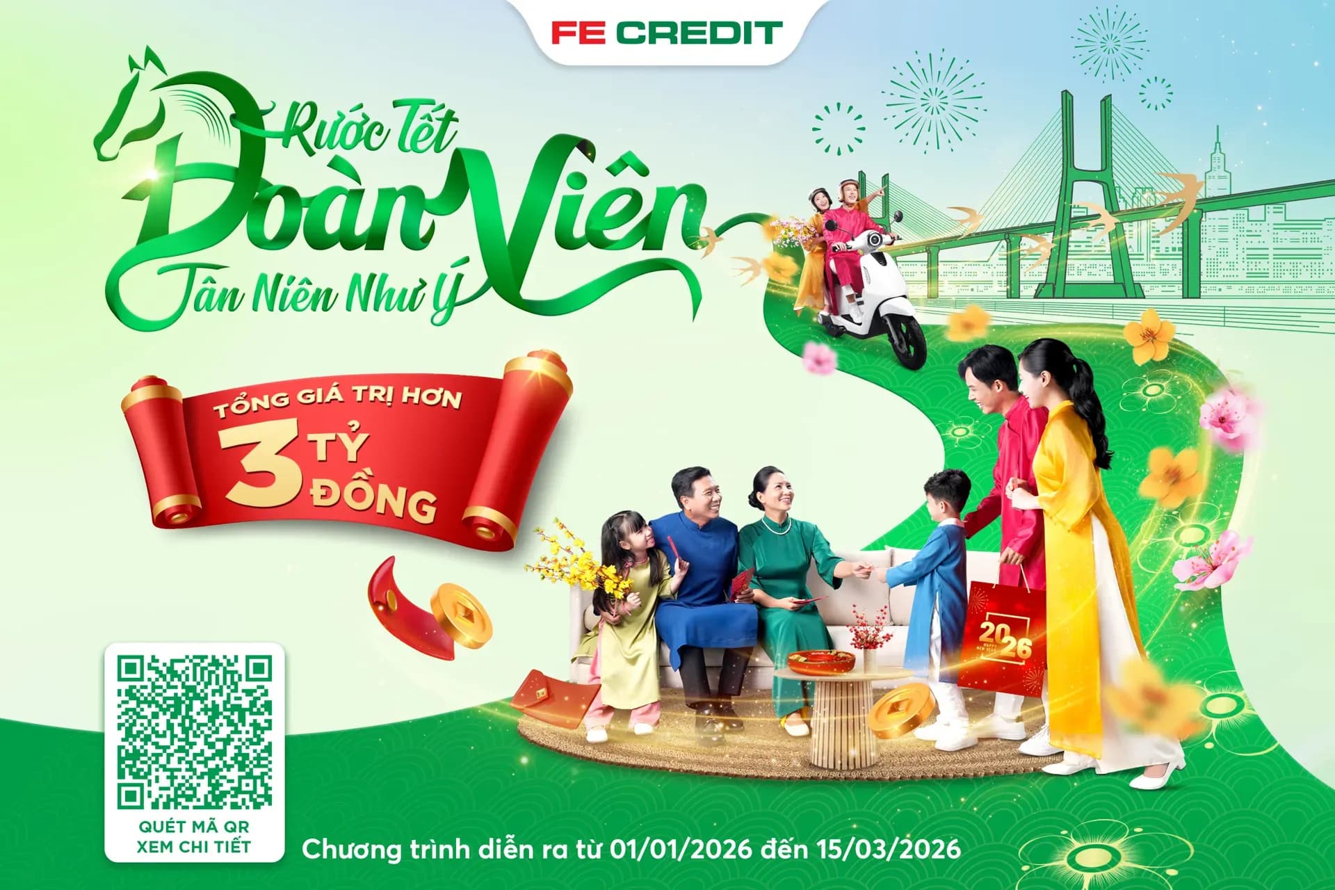 Gia đình Việt vui vẻ đón Tết, thể hiện sự chuẩn bị tài chính cho một mùa Tết an nhàn.