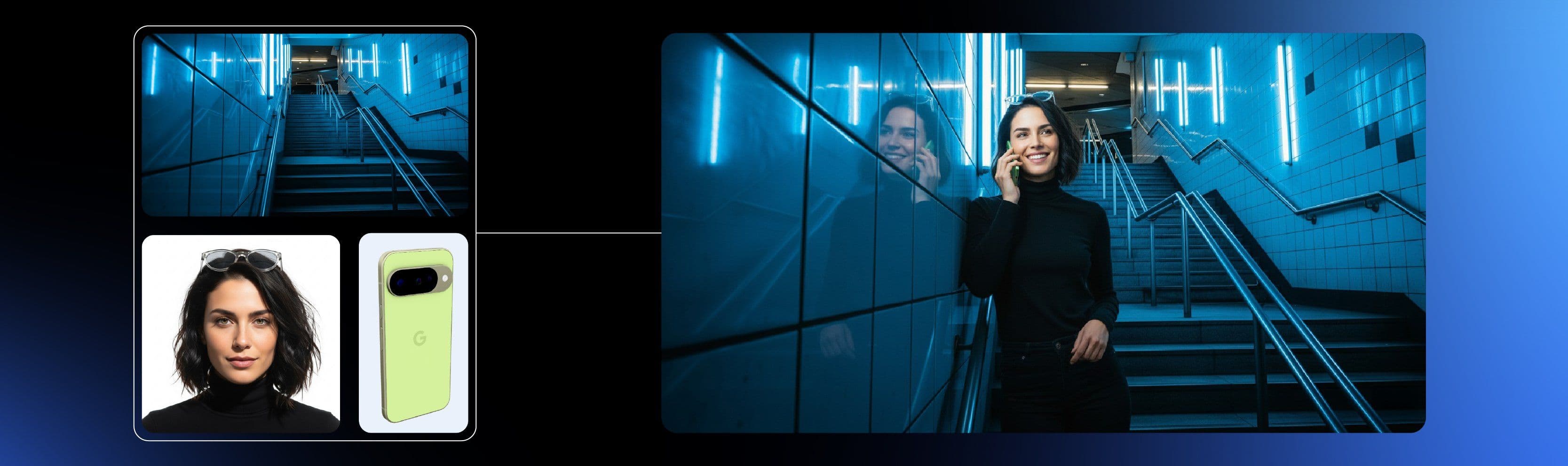 Giới thiệu Gemini 2.5 Flash Image, mô hình AI chỉnh sửa ảnh tiên tiến của Google, với hình ảnh người phụ nữ trong môi trường đô thị.