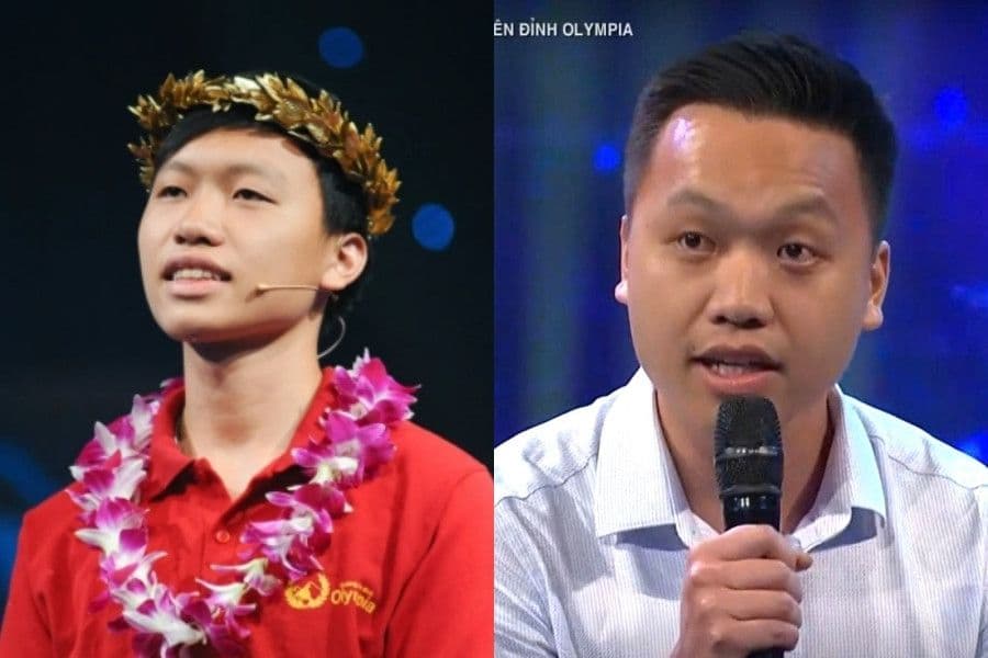 Hồ Đắc Thanh Chương, cựu quán quân Olympia, trong hình ảnh khi còn là thí sinh và khi làm việc tại Google, minh chứng cho thành công sau cuộc thi.