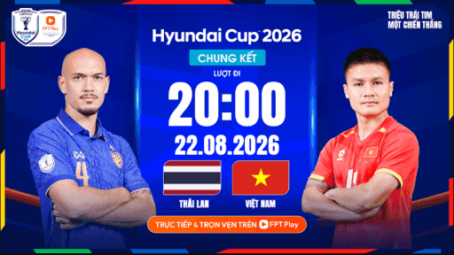 Đồ họa trận chung kết lượt đi ASEAN Cup 2026 giữa Thái Lan và Việt Nam.
