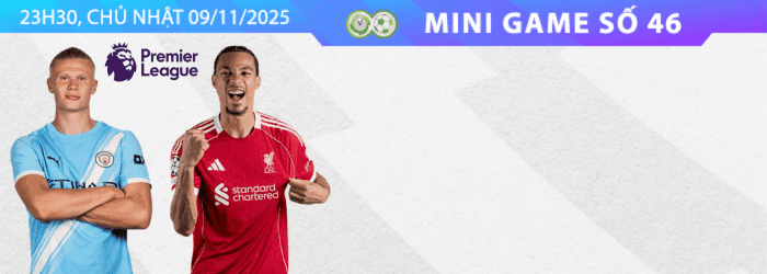 Haaland của Man City và một cầu thủ Liverpool trên banner quảng bá trận đấu Premier League.