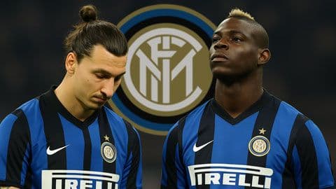 Hai cầu thủ bóng đá Zlatan Ibrahimovic và Mario Balotelli trong màu áo Inter Milan, đại diện cho các yếu tố phong độ và chuyển nhượng mà nhà cái phân tích.