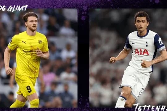 Hai cầu thủ từ Bodo/Glimt và Tottenham trong trận đấu, tượng trưng cho hành trình đầy thử thách và hứa hẹn của PSG trên con đường định hình di sản bóng đá.
