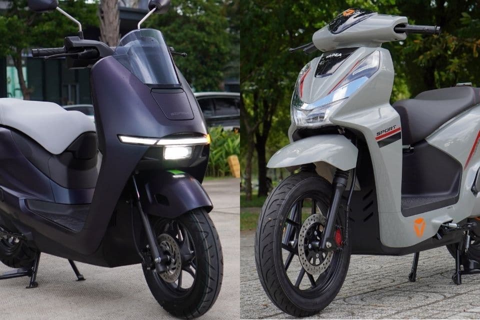 Hai mẫu xe máy điện Honda UC3 và Yadea Vora, đối thủ cạnh tranh của VinFast Kinet trong phân khúc xe điện đô thị.
