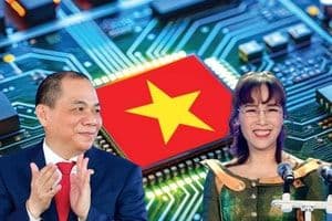 Hai tỷ phú Việt Nam bắt tay hợp tác, tượng trưng cho sự đầu tư vào công nghệ và tương lai kinh tế đất nước.