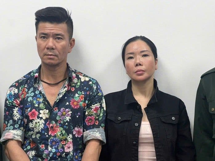 Hai vợ chồng Lê Văn Đông, Nguyễn Thị Mai Anh. Ảnh: Công an TP Hà Nội