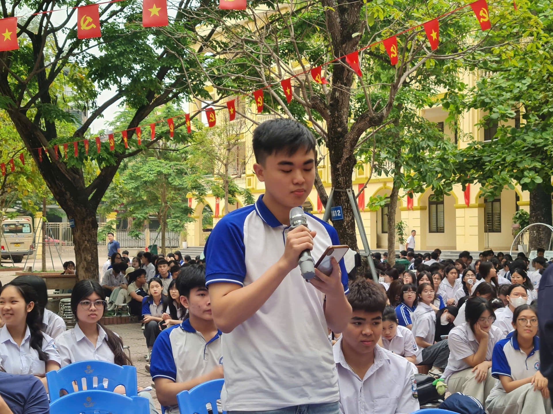 Học sinh tự tin phát biểu, thể hiện tư duy đổi mới sáng tạo trong giáo dục khởi nghiệp