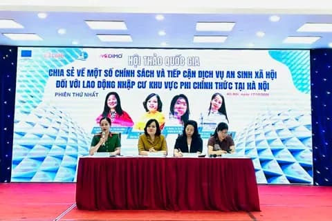 Hội thảo quốc gia về an sinh xã hội, minh họa việc sử dụng nguồn vốn xổ số cho các công trình phúc lợi cộng đồng.