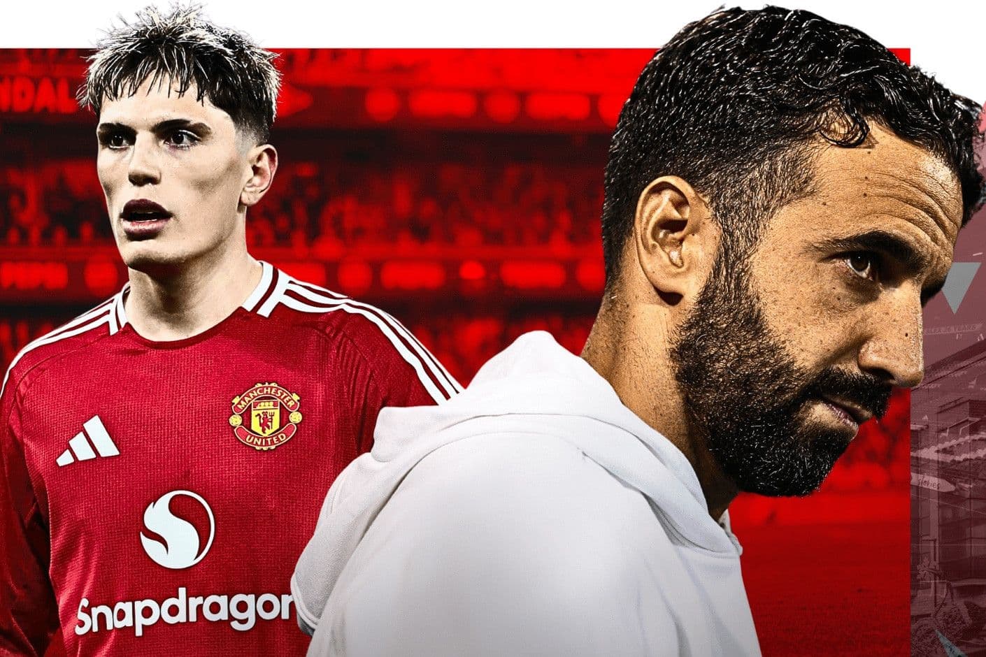 HLV Ruben Amorim và Alejandro Garnacho, biểu tượng cho chính sách thanh lọc đội hình của Manchester United.