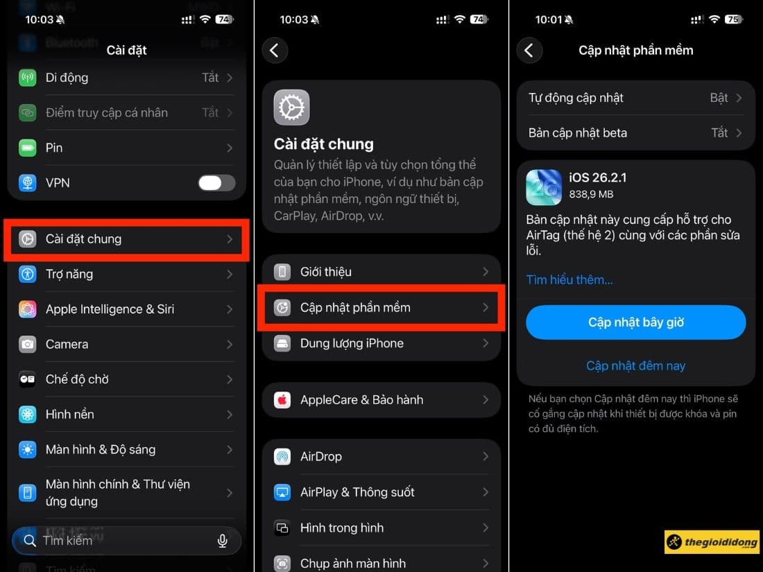 Hướng dẫn các bước cập nhật phần mềm iOS trên iPhone