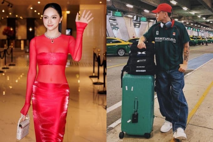 Hương Giang và bạn trai Nguyễn Phú Cường tại Thái Lan, biểu tượng của vẻ đẹp tự tin và sự ủng hộ cá nhân.