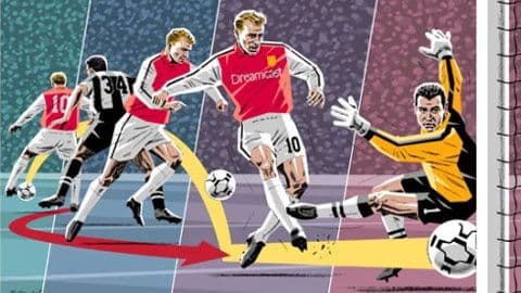 Hình minh họa cầu thủ bóng đá đang thi đấu trên sân