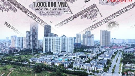 Hình ảnh các tòa nhà đô thị và trái phiếu, tượng trưng cho gánh nặng nợ và các dự án bất động sản FLC đang cố gắng tái cấu trúc.