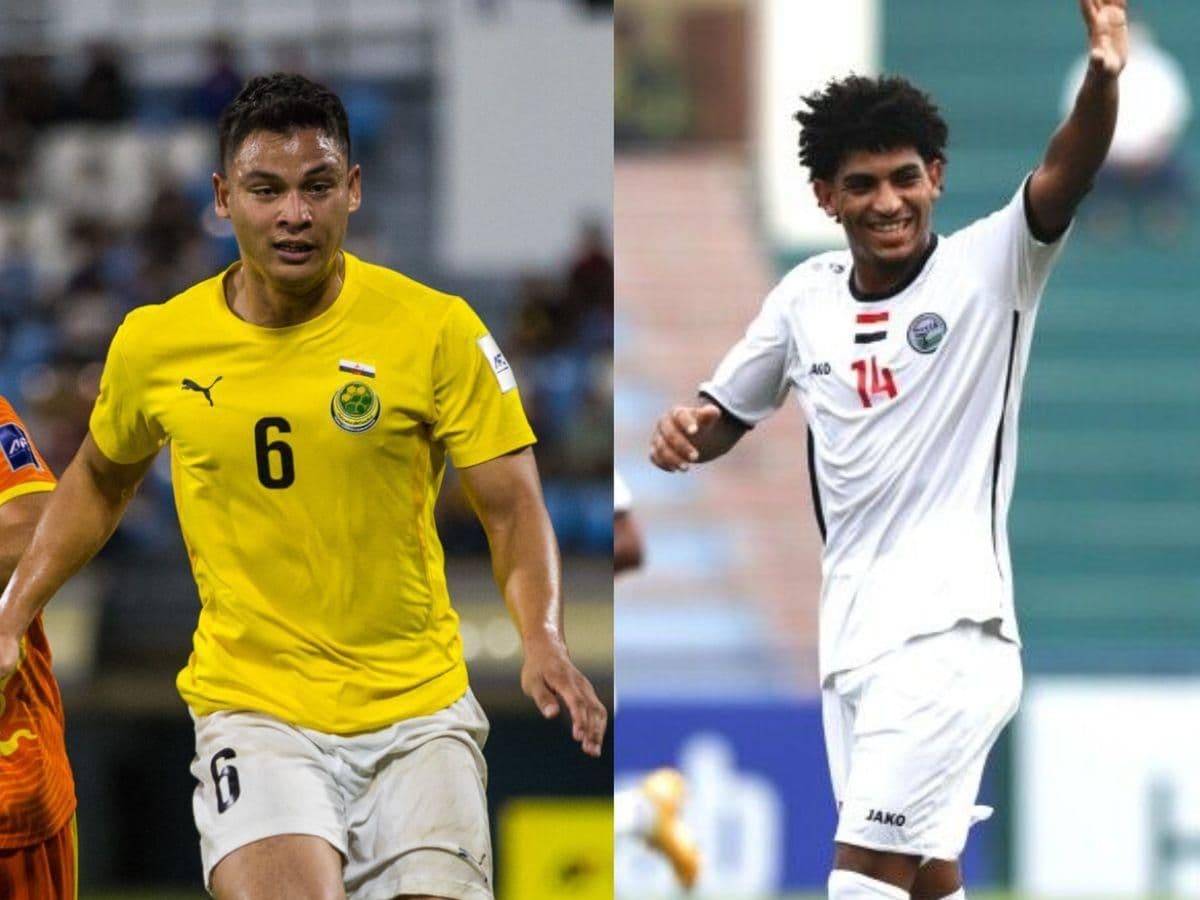 Hình ảnh ghép cầu thủ Brunei và Yemen, thể hiện cuộc đối đầu sắp tới trong vòng loại Asian Cup 2027
