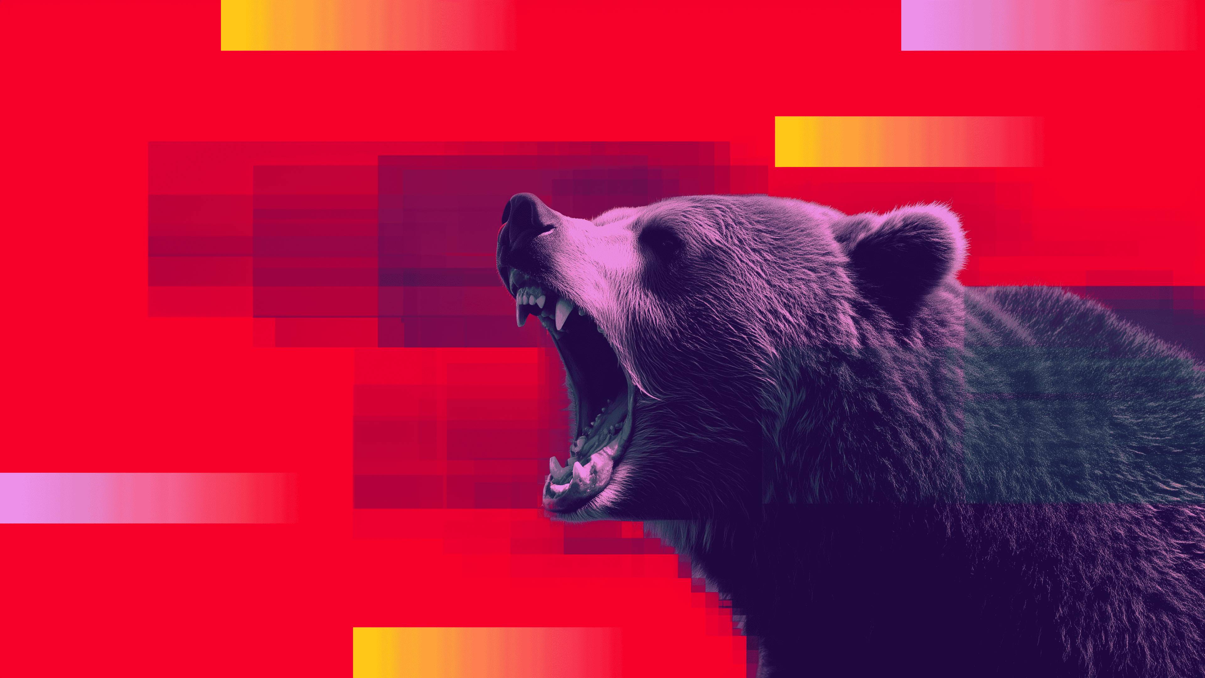 Hình ảnh gấu gầm thét tượng trưng cho thị trường gấu và làn sóng bán tháo hoảng loạn trong bối cảnh căng thẳng kinh tế.