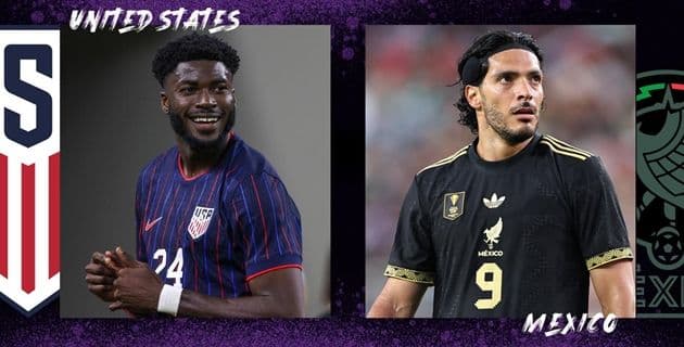 Hình ảnh đối đầu giữa đội tuyển Mỹ và Mexico trong trận chung kết Gold Cup