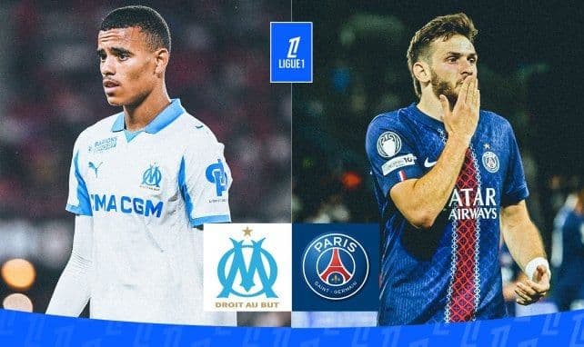 Hình ảnh đối đầu giữa logo Marseille và PSG, tượng trưng cho căng thẳng trước trận 'Le Classique' bị hoãn.