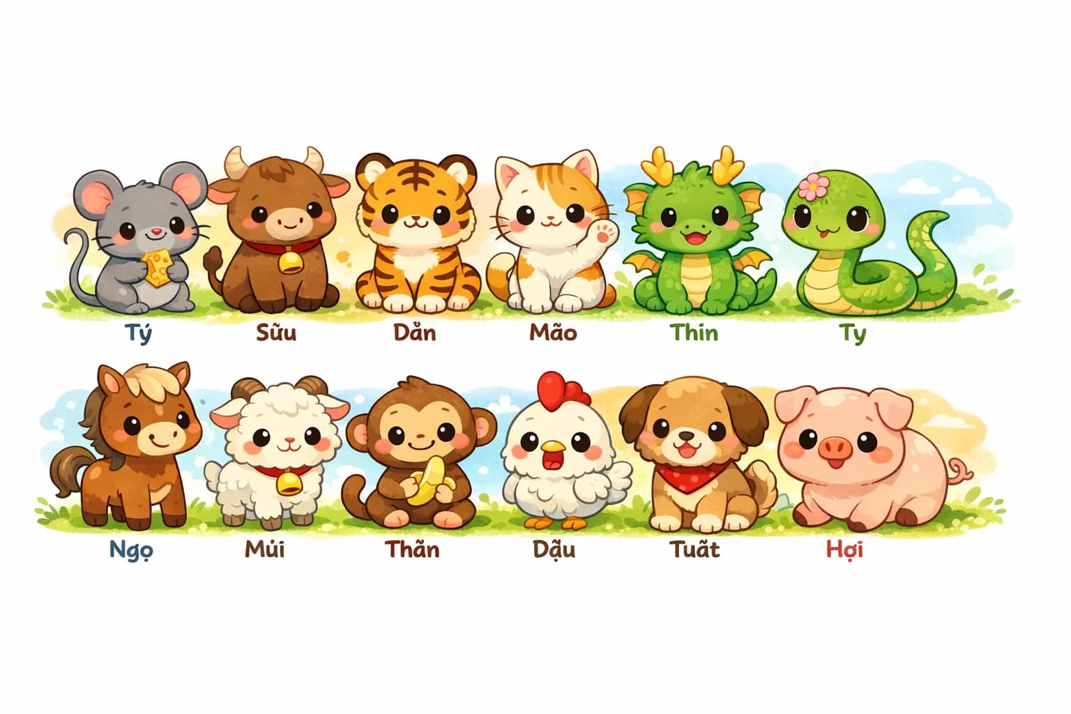 Hình ảnh minh họa 12 con giáp trong tử vi tài lộc