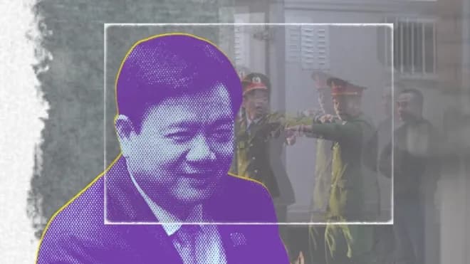 Hình ảnh minh họa ông Đinh La Thăng và các sĩ quan, tượng trưng cho quá trình pháp lý và chính sách khoan hồng.