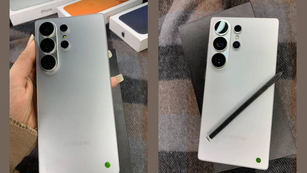 Hình ảnh rò rỉ Galaxy S26 Ultra màu bạc với cụm camera mới và S Pen.