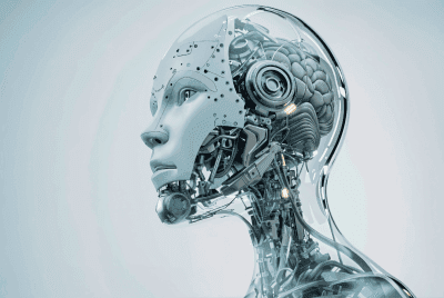 Hình ảnh robot tượng trưng cho công nghệ AI và sản xuất ảo, định hình kỷ nguyên điện ảnh mới