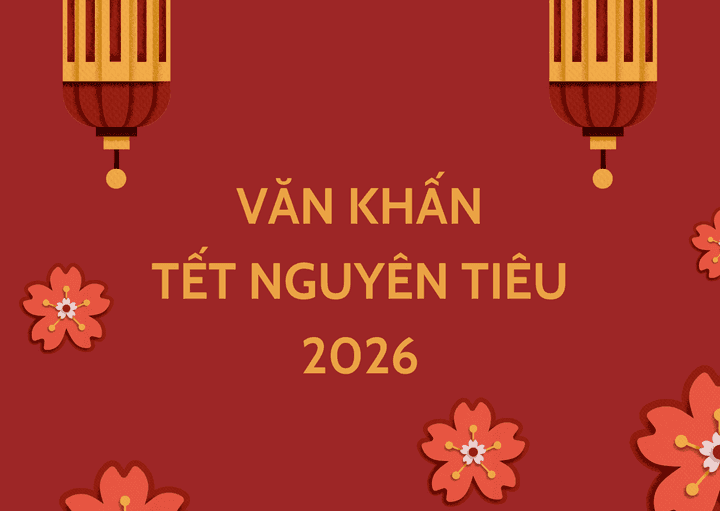 Hình ảnh "Văn khấn Tết Nguyên Tiêu 2026" trên nền đỏ truyền thống.