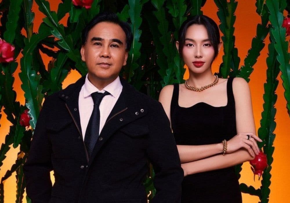 Hoa hậu Thùy Tiên và diễn viên nam trong hình ảnh quảng bá phim 'Chốt đơn'