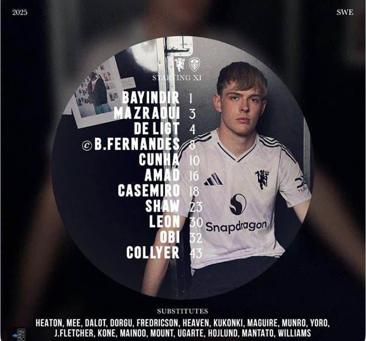 Đội hình xuất phát của Manchester United trong trận giao hữu với Leeds United, đánh dấu kỷ nguyên Ruben Amorim