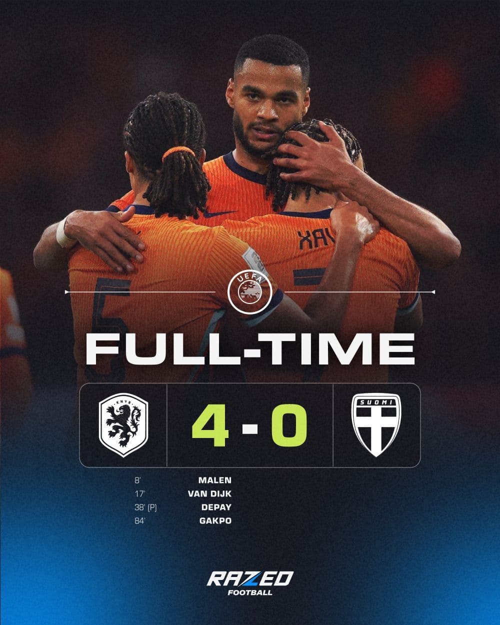 Đội tuyển Hà Lan giành chiến thắng 4-0 trước Phần Lan tại vòng loại World Cup 2026