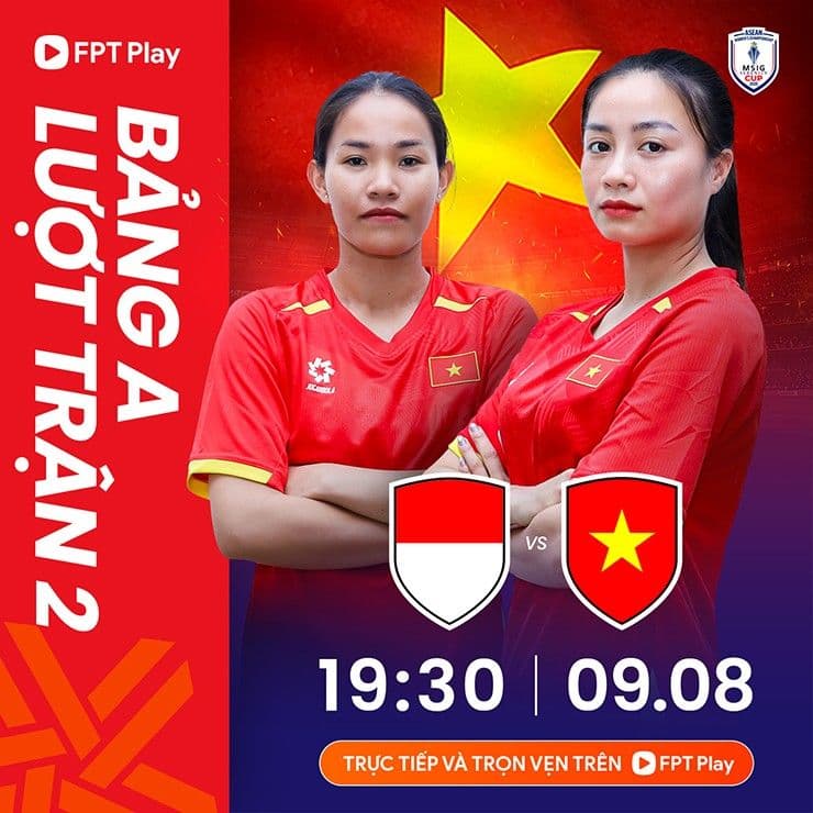 Đội tuyển Nữ Việt Nam và Indonesia trước trận đấu bảng A Giải Vô địch Đông Nam Á