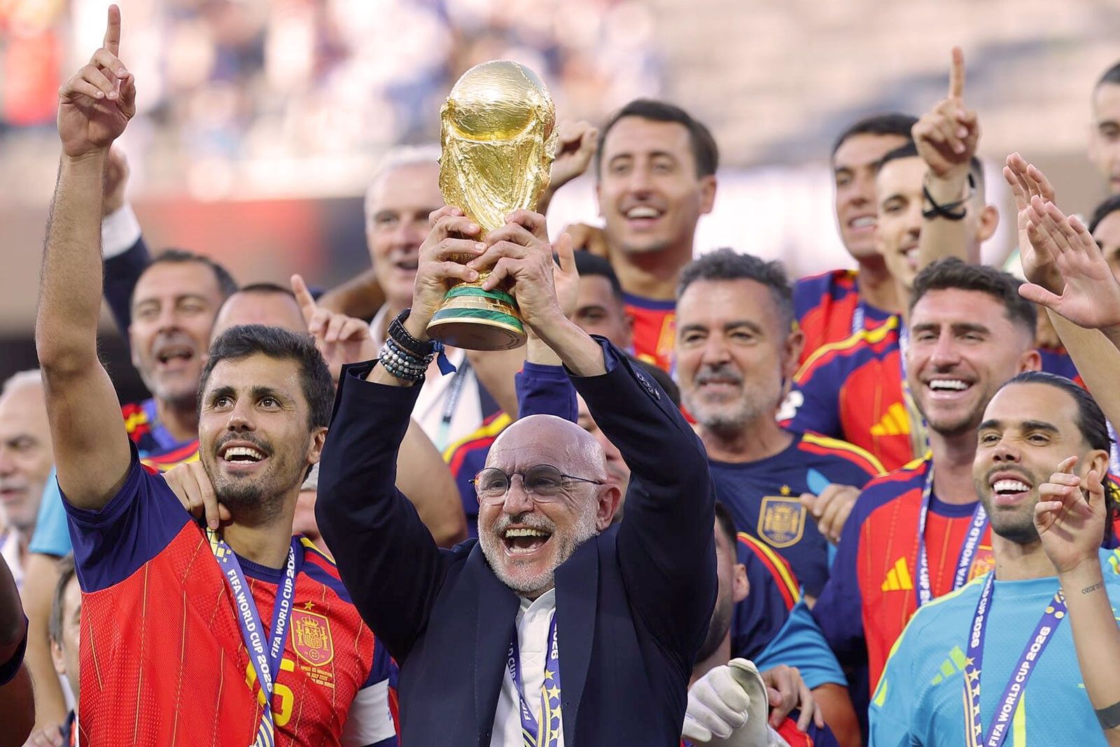Đội tuyển Tây Ban Nha ăn mừng chức vô địch World Cup, minh chứng cho sự thống trị của họ.